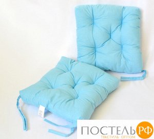 Подушка для стула 35*35 бязь(голубой) (отгружается по 2 шт.)