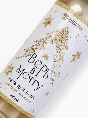 Гель для душа «Верь в мечту!», 100 мл, аромат зимней ванили, Чистое счастье