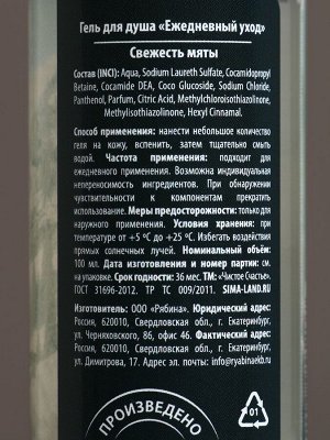 Гель для душа «Сильному духом», 100 мл, аромат свежей мяты, Чистое счастье