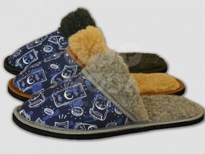 Тапочки мужские из овечьей шерсти