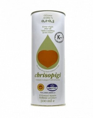 Оливковое  масло   Extra   Virgin   PDO   СИТИЯ  -   ХРИСОПИГИ  01-03  ж/б ,  500 мл