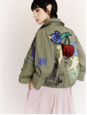Жакет FIELD JACKET DIPINTA A MANO TESSUTO GABARDINA COTONE
100%COTONE