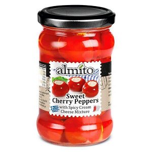Красный    перец   Черри   с   сыром   в   масле    Almito    стекло  270  г