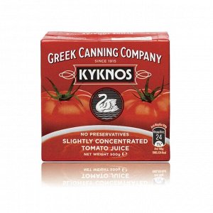 Томатный   сок    слабо концентрированный  7 %  пассата   KYKNOS  тетрапак 500 г