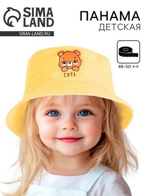 Панама детская «Мишутка», жёлтая, р-р 48-50