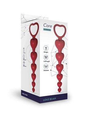 Анальная цепочка Love Beam, Ø до 3,2 см, длина 19 см, цвет бордовый