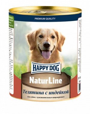 Happy Dog NaturLine конс 410г для собак Телятина Индейка