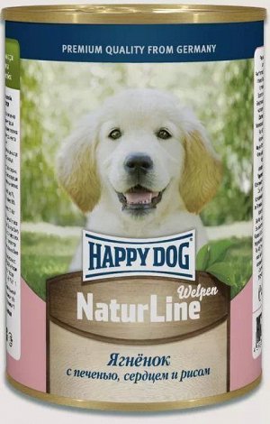 Happy Dog NaturLine конс 410г для щенков Ягненок Печень Сердце Рис