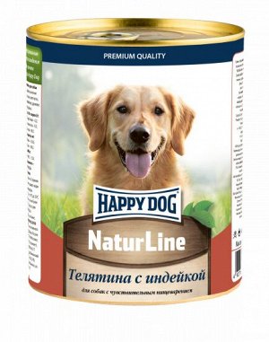 Happy Dog NaturLine конс 970г для собак Телятина Индейка
