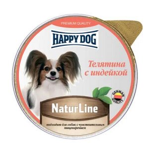 Happy Dog лам 125г для собак Нежный паштет Телятина Индейка