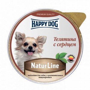 Happy Dog лам 125г для собак Нежный паштет Телятина Сердце