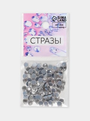 Стразы термоклеевые «Конус», стеклянные, SS16, d=4 мм, 100 шт., белые