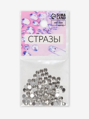 Стразы «Усечённый конус», стеклянные, d=3.2 мм, 100 шт., цвет серебряный