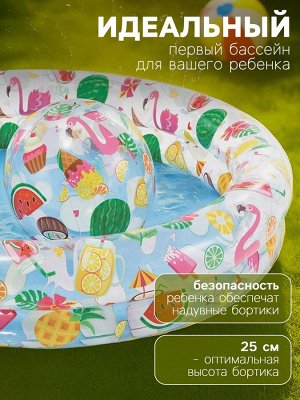 Бассейн надувной «Фрукты», 122 х 25 см, с кругом и мячом, от 2 лет, 59460NP INTEX