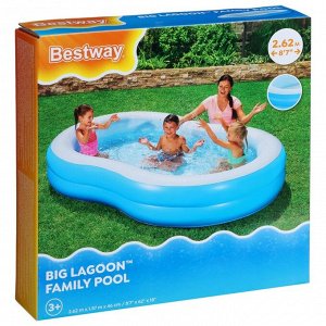 Бассейн надувной Bestway «Большая лагуна», 262x157x46 см, от 3 лет, 54117
