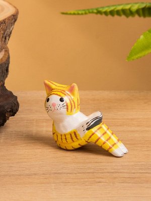 Сувенир «Кошка с книгой», 7x3x5 см, дерево, МИКС