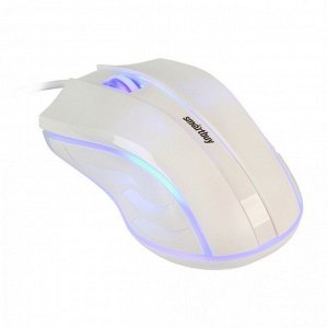 Проводная мышь Smartbuy ONE 338 White с RGB-подсветкой — 1200 DPI, эргономичная (140 см кабель)