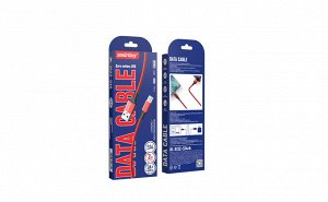 Кабель для зарядки Smartbuy S14 Type-C 3А, 2м — Быстрая зарядка, прочная оплетка, передача данных (красно-черный)