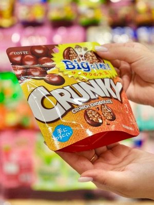 Шоколад Кранки хрустящий Big Pouch большой пакет, Lotte 72 гр из Японии