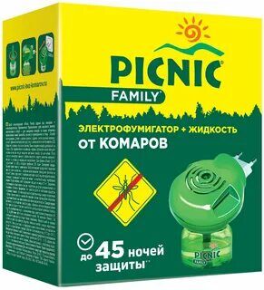 Picnic Family э/фумигатор+жидкость от комаров 45 ночей (30мл)