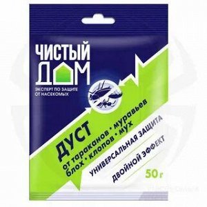 Дуст дезар от тараканов, блох,клопов, муравьёв ЧД пакет 50 г./100/арт