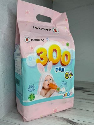 Салфетки влажные детские HARUKO с клапаном, 300 шт (лист 200*150мм), с экстрактом алое