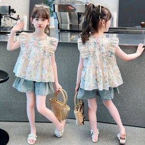 Блуза с коротким рукавом для девочки