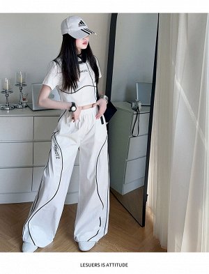 Костюм для девочки (укороченная футболка+штаны широкие)
