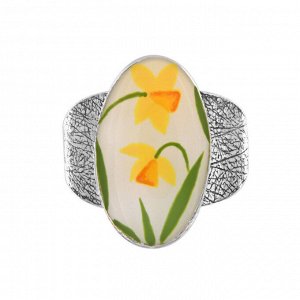 Кольцо TARATATA, Jonquille, разъемное, с узорами и цветной смолой, TT-W24-01402-10Y (желтый)