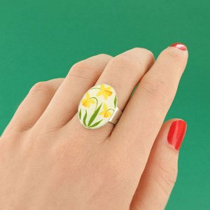 Кольцо TARATATA, Jonquille, разъемное, с узорами и цветной смолой, TT-W24-01401-10Y (желтый)