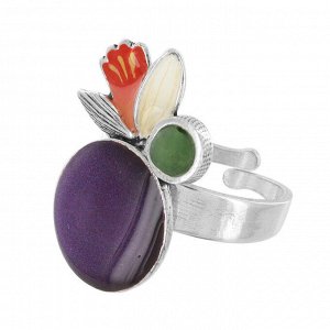 Кольцо TARATATA, Jonquille, цветная смола, агат, слюдяный порошок, TT-W24-01403-106 (фиолетовый)