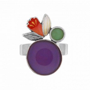 Кольцо TARATATA, Jonquille, цветная смола, агат, слюдяный порошок, TT-W24-01403-106 (фиолетовый)