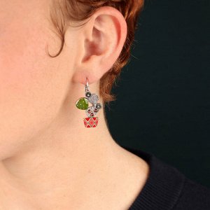 Серьги TARATATA, Cactus, асимметричные, с цветной смолой и стеклянными бусинами, TT-E25-05748-10M (серебристый)