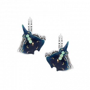 Серьги TARATATA, Abysses, с цветной смолой, стразами и блестками, TT-E25-07772-104 (синий)