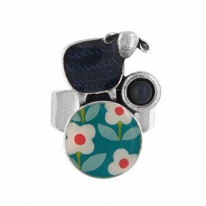 Кольцо TARATATA, Tweed, разъемное, с цветной смолой и гематитом, TT-W24-06430-10M (серебристый)