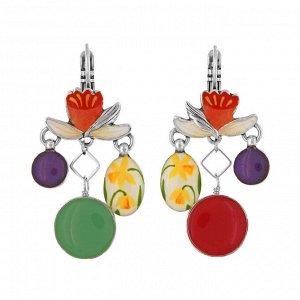 Серьги TARATATA, Jonquille, асимметрия, смола, слюдяный порошок, TT-W24-01709-10M (серебристый)