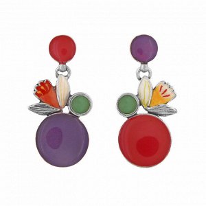 Серьги TARATATA, Jonquille, асиммеричные, смола, агат, порошок слюды, TT-W24-01905-10M (серебристый)