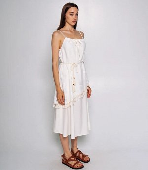 Сарафан #КТ951, молочный
