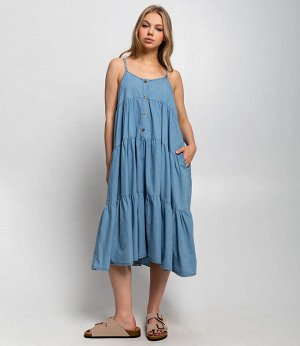 Джинсовый сарафан #КТ3373, голубой