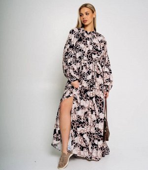 Платье #КТ901 (7), бежевый,чёрный