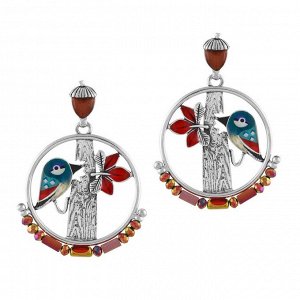 Серьги TARATATA, Woody, со смолой, бусинами и слюдяным порошком, TT-H24-10983-103 (красный)