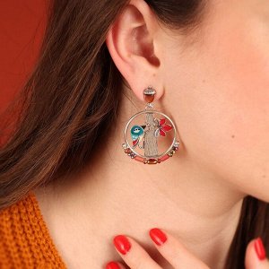Серьги TARATATA, Woody, со смолой, бусинами и слюдяным порошком, TT-H24-10983-103 (красный)