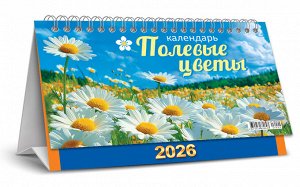 БОЛЬШОЙ настольный перекидной календарь-домик на 2026 год "Полевые цветы"