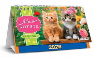 БОЛЬШОЙ настольный перекидной календарь-домик на 2026 год "Милые котята"