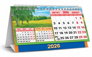 БОЛЬШОЙ настольный перекидной календарь-домик на 2026 год "Природа. Наедине с природой"