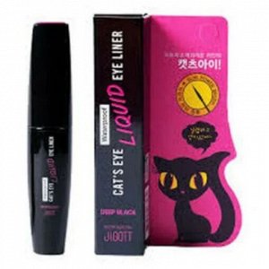 Водостойкая жидкая подводка для глаз глубокий черный Jigott Cat's Eye Deep Black 9г