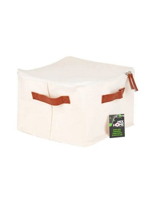"Linen White" Кофр для хранения с застежкой-молнией 27х27х19см