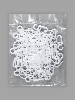 Крючок для штор, 3.2x1.5 см, 100 шт., белый