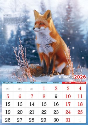Перекидной настенный календарь на ригеле на 2026 год "Охота"