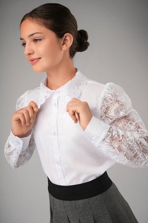 Нарядная блузка для девочки с длинным рукавом